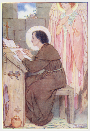 Saint Columba (colour litho)