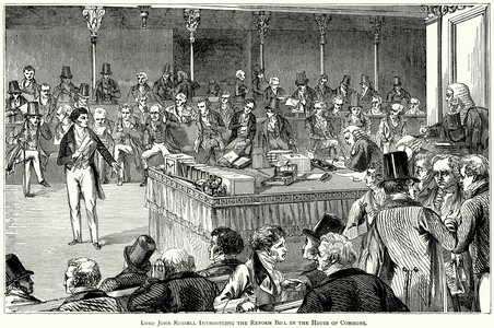 Lord John Russell introducing the Reform Bill in the House of Commons (engraving)