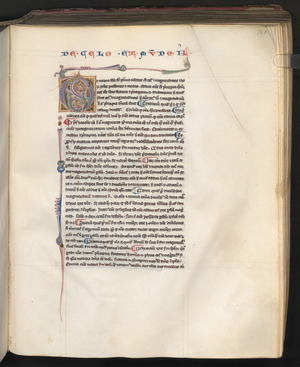 Full page: text and initial (tempera on gold ground)