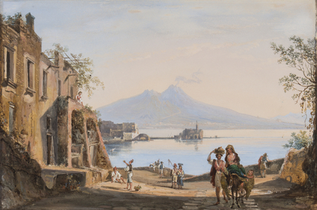 View of Vesuvius from the Mergellina, c.1845 (ink, w/c & gouache on paper)