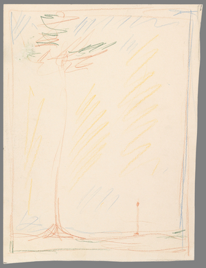 Man and Tree, c.1952 (coloured pencil & pencil on paper)