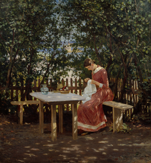 In the summer house, 1889 (painting)