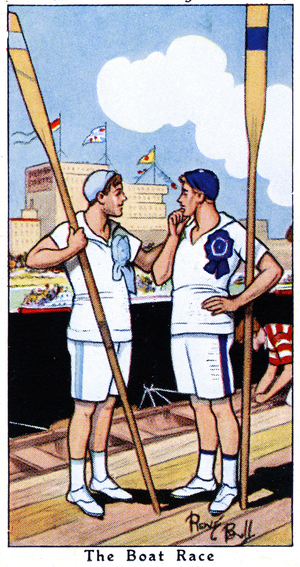 The Boat Race, 1936 (colour litho)