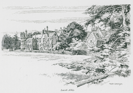 Lacock Abbey (litho)
