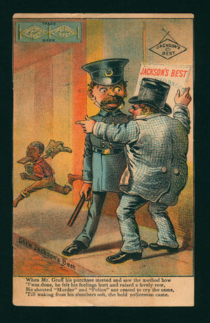 Advertising card for Jackson's Best chewing tobacco (colour litho)