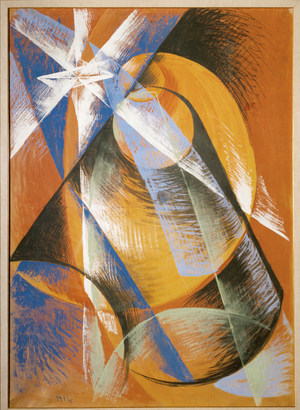 Mercury passes the sun, seen through a telescope (painting on canvas)