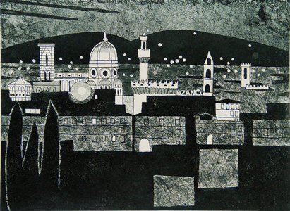 Florence at Night, 1965-66 (etching, aquatint & soft ground)
