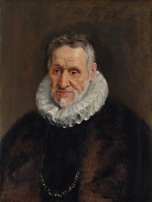 Portrait of a bearded man (oil on panel)