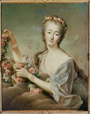 Madame Du Barry, mistress of Louis XVth, as the Goddess Flora … (painting on canvas)
