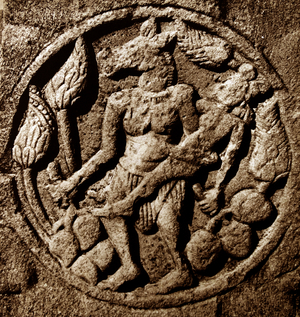 Horse featured Yaksi carrying a youth; Stupa Sanchi 2nd century BC