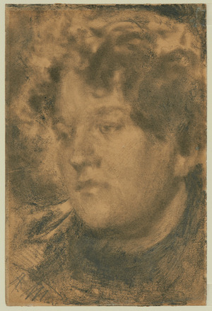 Head of a young woman looking to the left, c.1880-1905