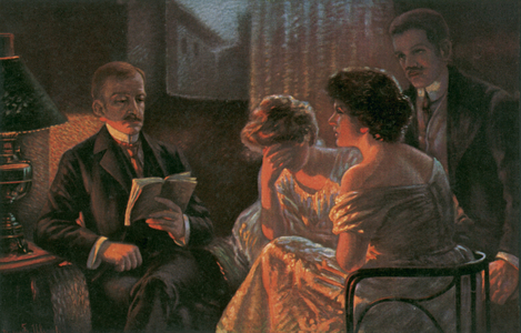 The Novel (colour litho)