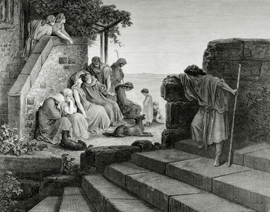 New Testament. Parable of the Prodigal Son. Engraving.