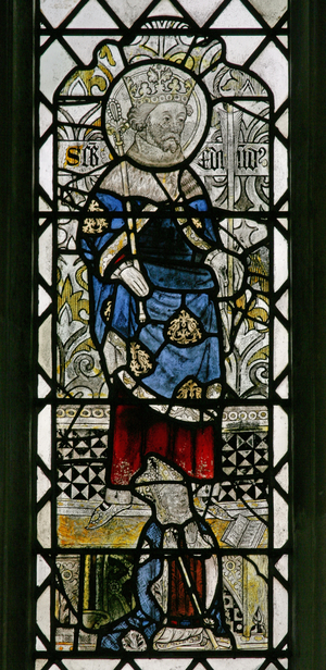 Window w8 depicting St Edmund (stained glass)