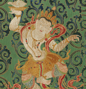 Detail of Imperial Embroidered Silk Thangka, 1402-24 (silk)