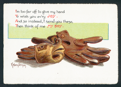 Pair of Brown Leather Gloves, Card (colour litho)