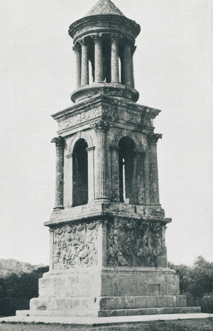Monumental Tomb at St Remy, France (b/w photo)