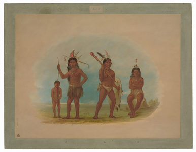 Four Arowak Indians, 1854-1869 (oil on card mounted on paperboard)