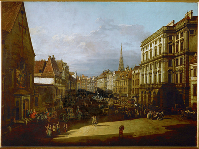 The Mehlmarkt in Vienna, Austria (oil on canvas)