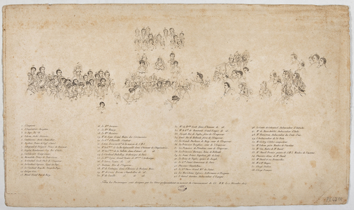 The Consecration of the Emperor Napoleon I and the Coronation of the Empress Josephine in the Cathedral Noter-Dame in Paris, 2nd December 1804, The Explanatory Caption of the Figures (engraving)