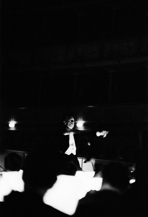 Herbert von Karajan conducting a performance at the Vienna ..., 1957 (photo)