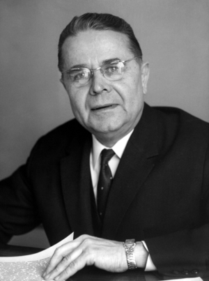 The Sovietique Delegates Mr Rochtchine at the Conference on Disarmament in Geneva February 23, 1967 (b/w photo)