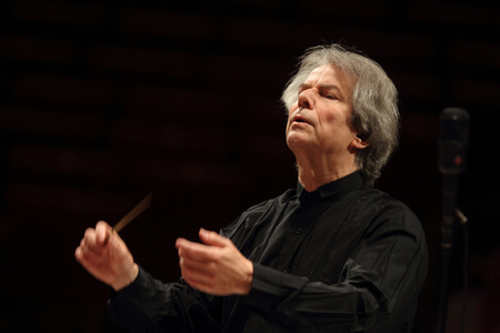 Harmut Haenchel in  May 2010, Orchestre de Paris, Salle Pleyel, Paris, France.  German conductor b. 1943.
