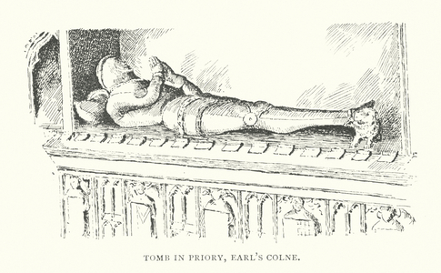 Tomb in Priory, Earl's Colne (litho)