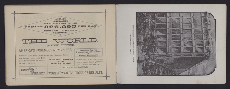 Pages from a booklet about R H Macy & Co, New York, ie Macy's department store (litho)