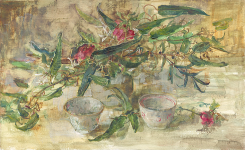 Tea Bowls and Armandii, 2016 (Oil on Panel)