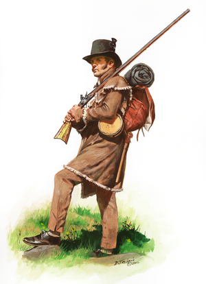 War of 1812, 1st Regiment, Ohio Militia, 1812, Captain. J. Collin's Rifle Company, 2012 (w/c & gouache on paper)