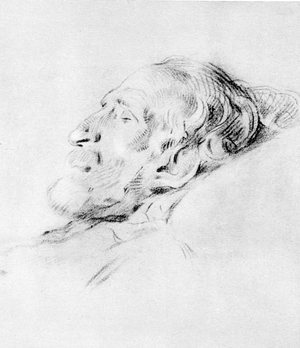 Giuseppe Verdi 's death mask - illustration