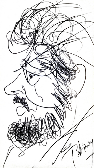 Self-portrait by Bernard Dimey, 20th century (drawing)