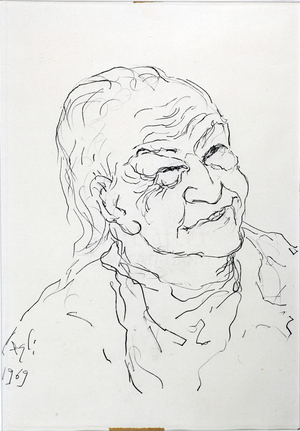Ungaretti, 1969 (ink on paper)