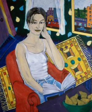 Woman Reading With Pears 2005 (oil on canvas)