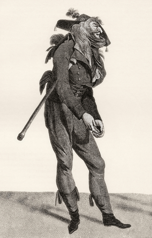 Men's fashion during the French Revolution. Les Incroyables.  Members of a fashionable aristocratic subculture in Paris during the French Directory.