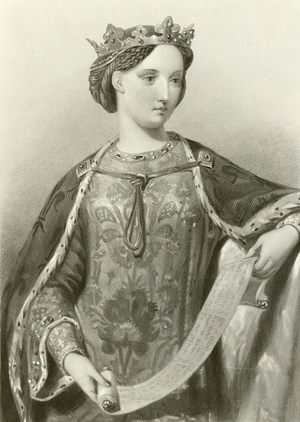 Marguerite of France, queen of king Edward I (engraving)