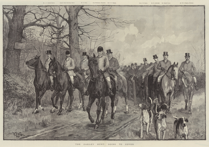 The Oakley Hunt, going to cover (engraving)