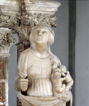 The Virtue of Charity, Tomb of Saint Peter, c.1336 (marble) (detail of 3496966)