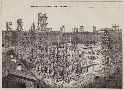 Echafaudages du Nouvel Hotel de Ville (engraving)