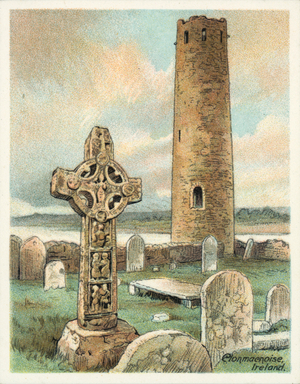 The Nation's Shrines, 1929: Clonmacnoise, Offaly, Ireland (colour litho)