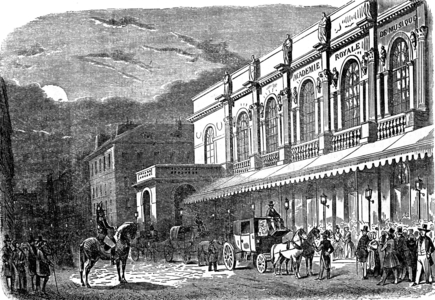the Peletier Opera in Paris (built in 1821) , engraving 19th century