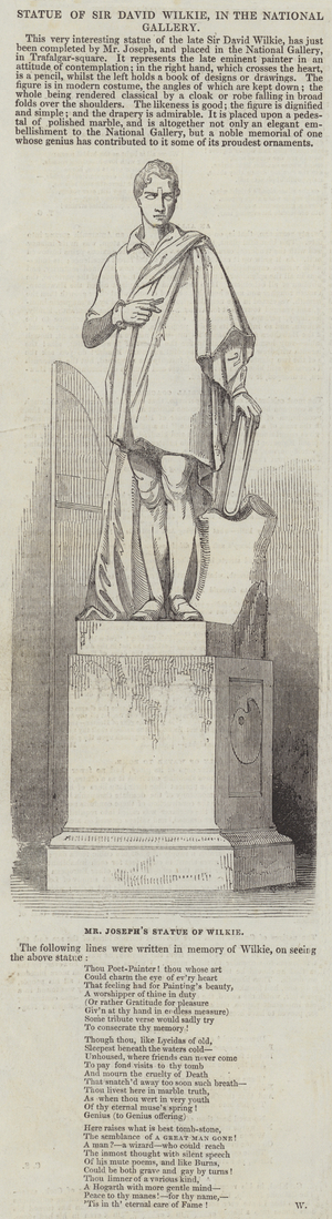 Statue of Sir David Wilkie, in the National Gallery (engraving)
