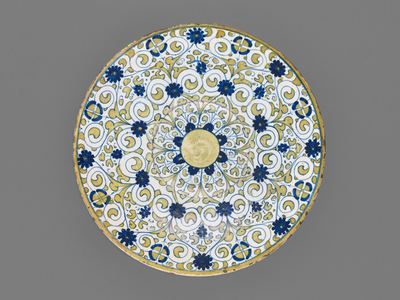 Plate, c.1525 (tin-glazed earthenware)