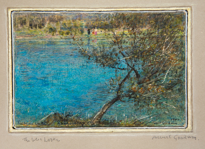The Blue Lake, Kanderstag, 1907 (watercolour enclosed by a decorative border)