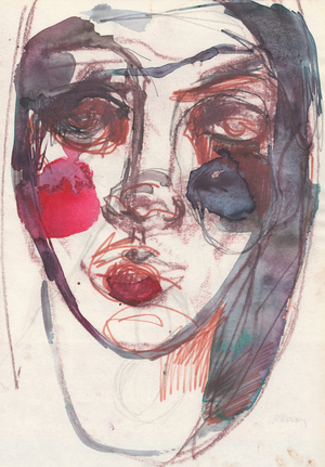 Sketchbook 16, 2024 (tempera paint, pen, crayon on paper)