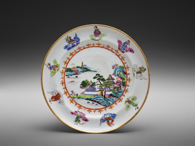 Dinner plate, c.1796-1810 (hard-paste porcelain with famille rose enamel & gilding)