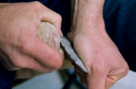 Errett Callahan; Flint Knapping; Lexington; VA, 2008 (photo)