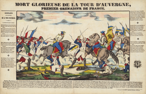 Morte Glorieuse De La Tour D'Auvergne, Premier Grenadier De France (coloured engraving)