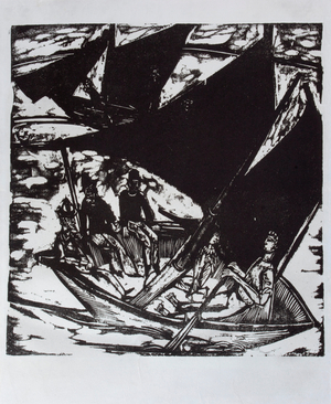 Segelboote bei Fehmarn, 1914 (woodcut print)